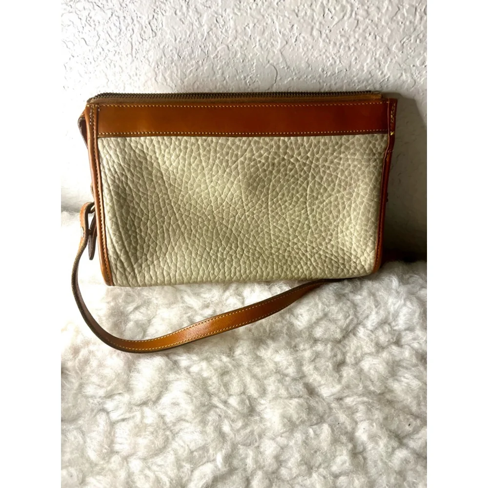 Vintage Dooney & Bourke All Weather Leather Taupe Collection Crossbody Bag - Picture 3 of 8